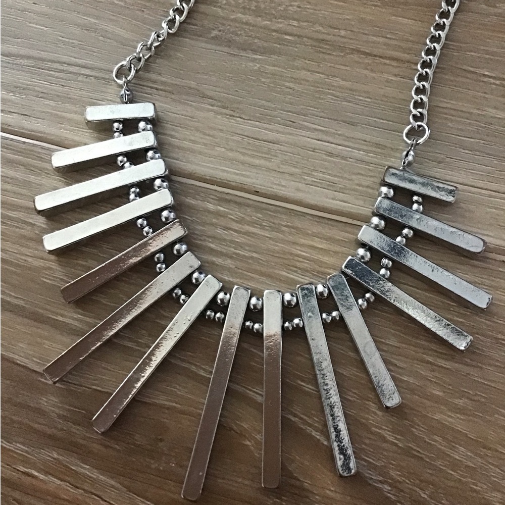 Punk Chisel Bar/Bead Necklace - Picture 2 of 3